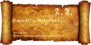Kaptás Nikolett névjegykártya