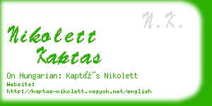 nikolett kaptas business card